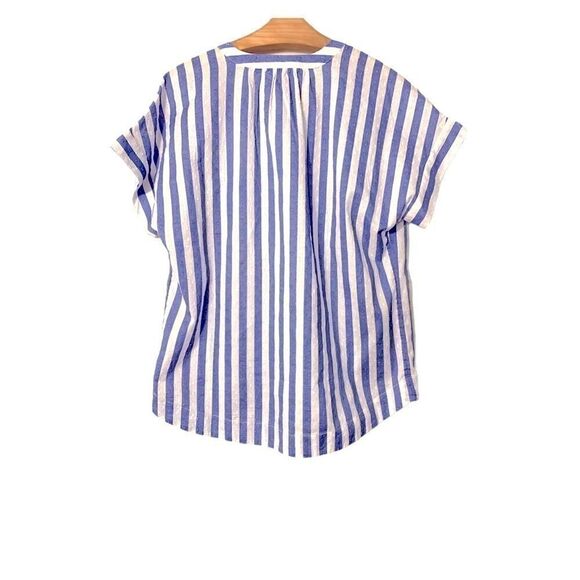 J. Crew Point Sur Stripe Short Sleeve Popover Top - Picture 4 of 5